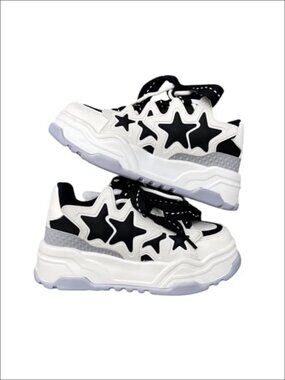 Women Chunky Platform Sneakers Y2K Kawaii Cute Walking Shoes Pull-On